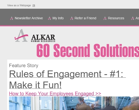 Welcome to 60 Second Solutions from Alkar Human Resources